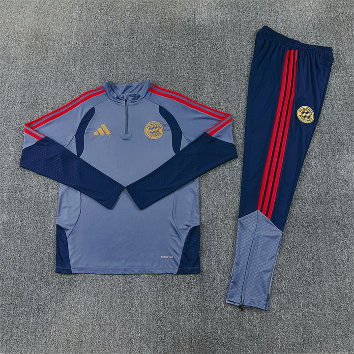 Bayern Munich Light Blue Training Tracksuit 2027 – Quarter Zip Top &amp; Pants