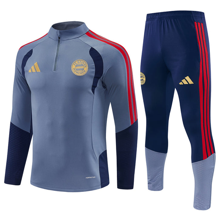 Bayern Munich Light Blue Training Tracksuit 2027 – Quarter Zip Top &amp; Pants