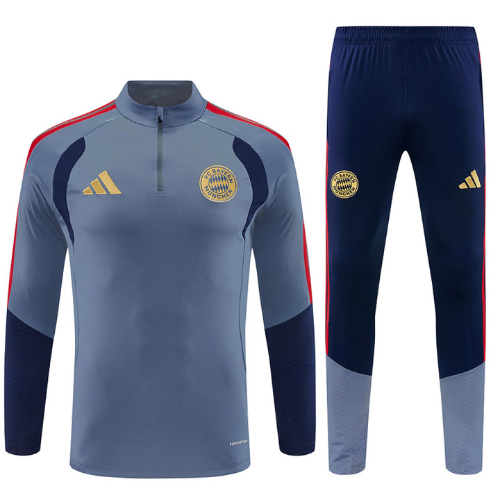 Bayern Munich Light Blue Training Tracksuit 2027 – Quarter Zip Top &amp; Pants