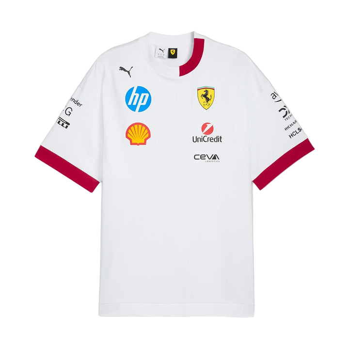 Scuderia Ferrari 2025 Drivers Oversized T-Shirt - White