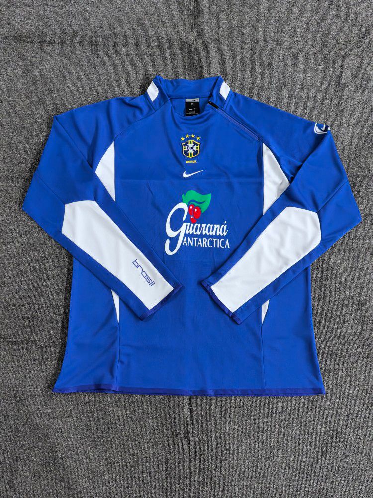 Brazil Blue Retro 2002 Training Suit Top