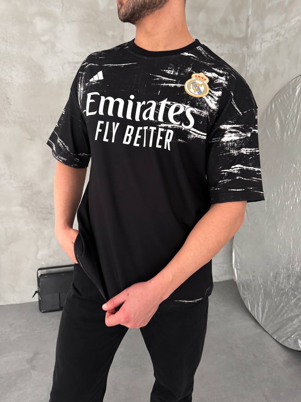 Unisex Black Oversized Football Jersey T-Shirt