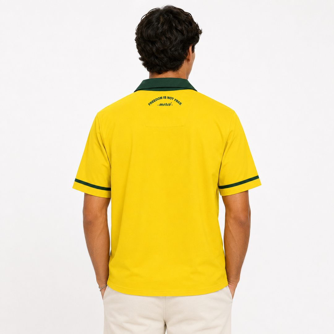 Men’s Brazil Retro Button-Up Football Shirt
