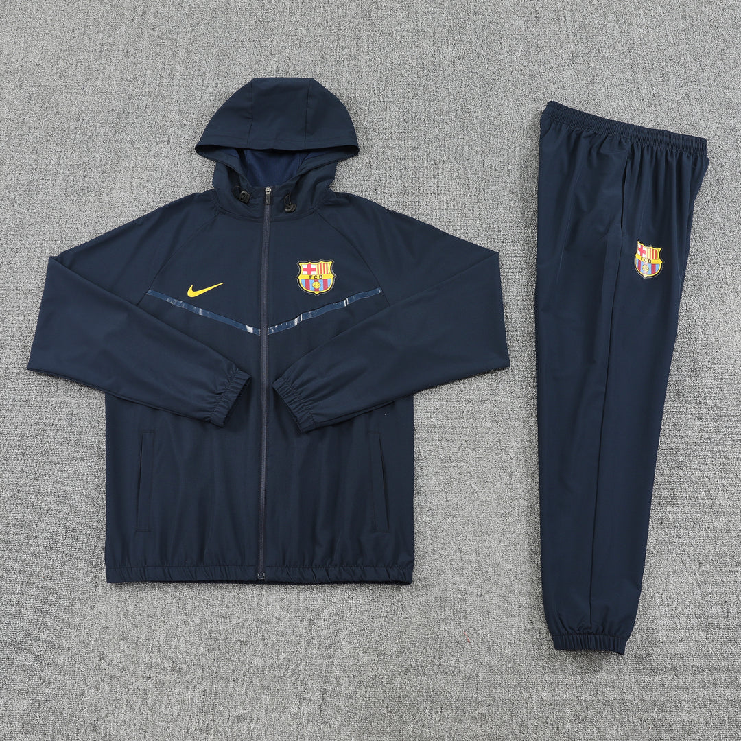BRC Navy Blue Windbreaker Hoodie Jacket Suit