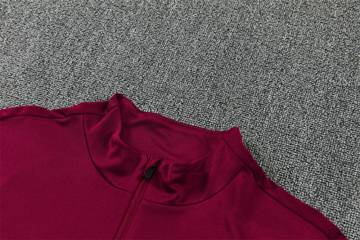BRC Burgundy Training Tracksuit 2027 - collar and zip detail