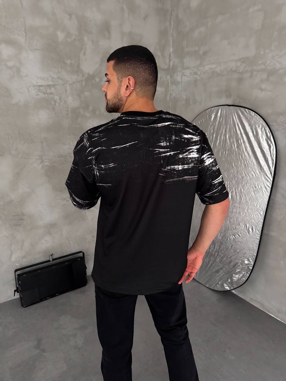 Unisex Black Oversized Football Jersey T-Shirt