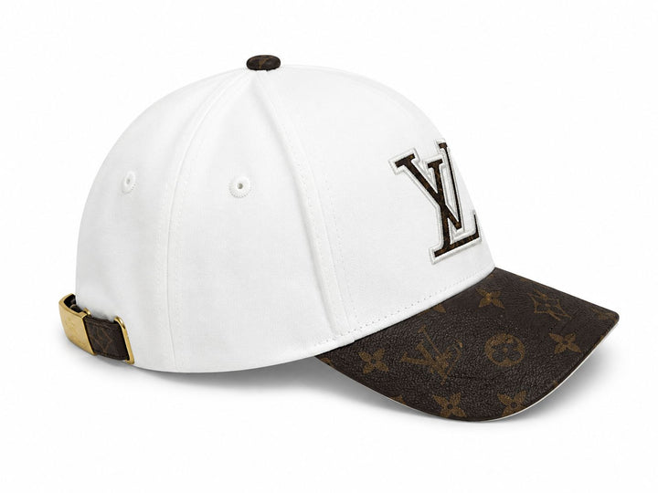 White Luxe Monogram Cap
