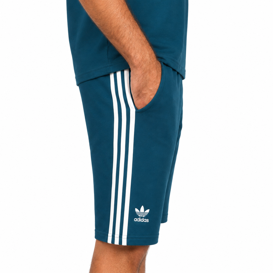 Men’s Colorblock Raglan T-Shirt &amp; Shorts Set – Teal/Orange/White