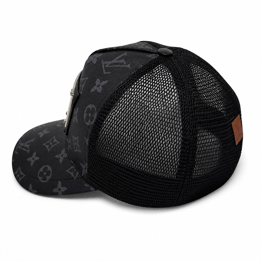Black Gold Monogram Cap – Signature Plate