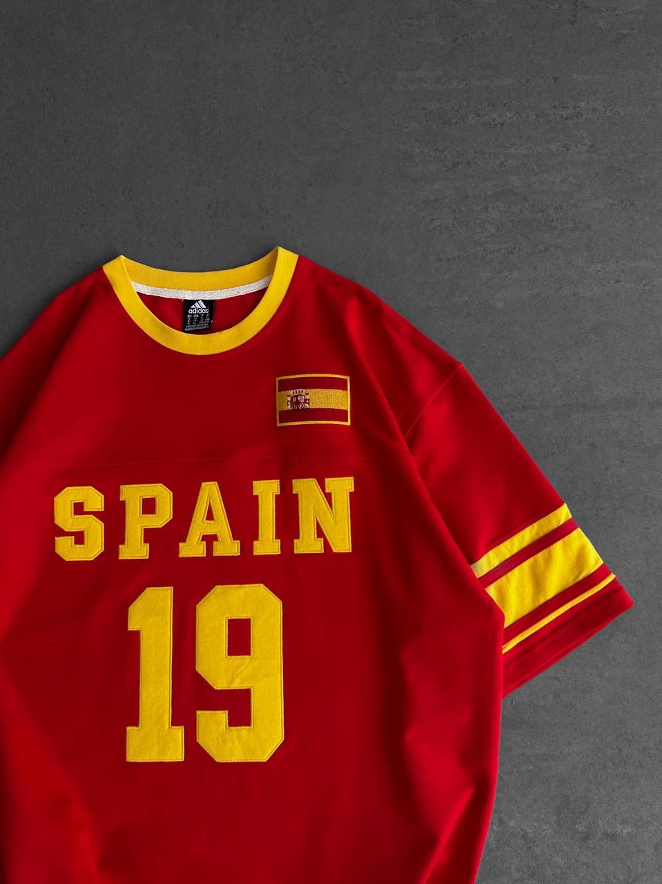 Spain-Inspired 19 Oversized Jersey Tee – Red/Yellow
