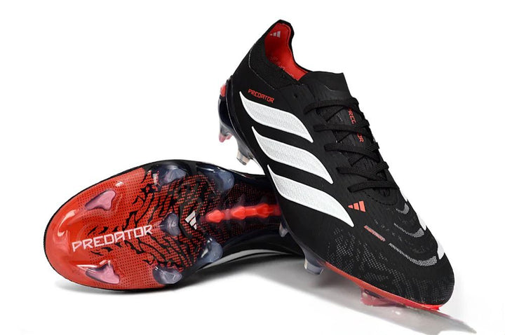 Adidas Predator 26 Elite FG Firm Ground Soccer Cleats - Black/Crimson Blaze/Stealth White