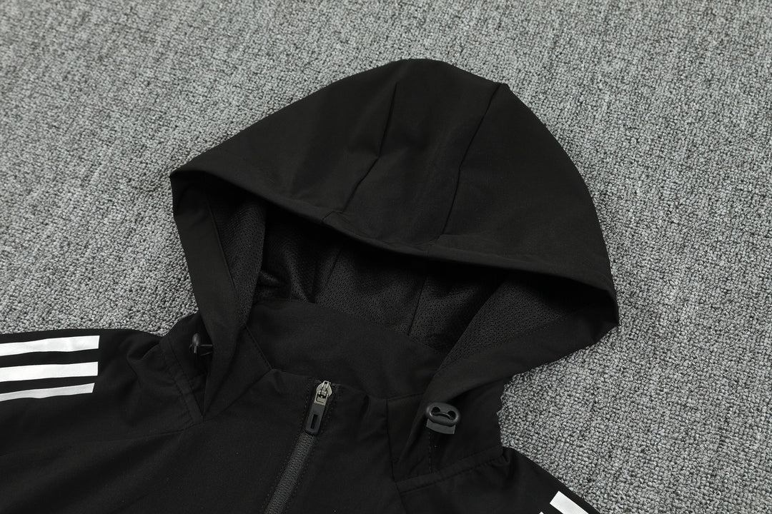 RM Black Hoodie Windbreaker Jacket Suit