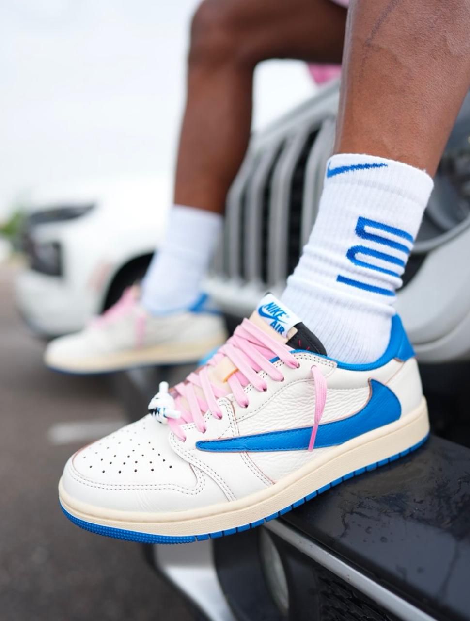 Jordan 1 Retro Low OG SP Fragment x Travis Scott Sail Military Blue