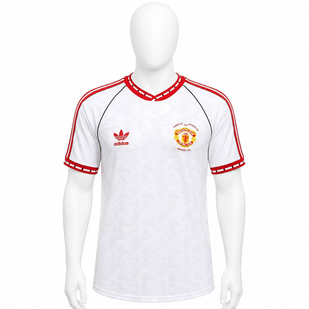 Man United Away Jersey 1991 front with European Cup Winners Cup crest
