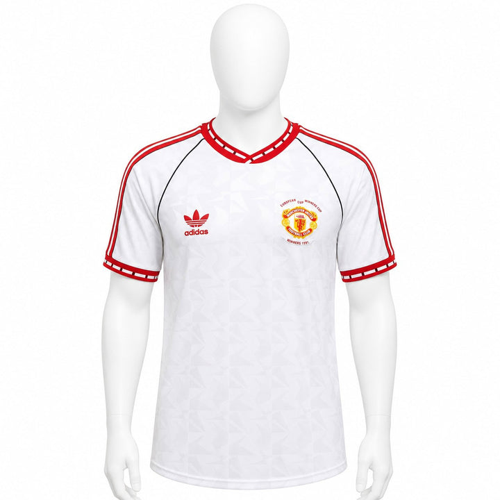 Man United Away Jersey 1991 front with European Cup Winners Cup crest