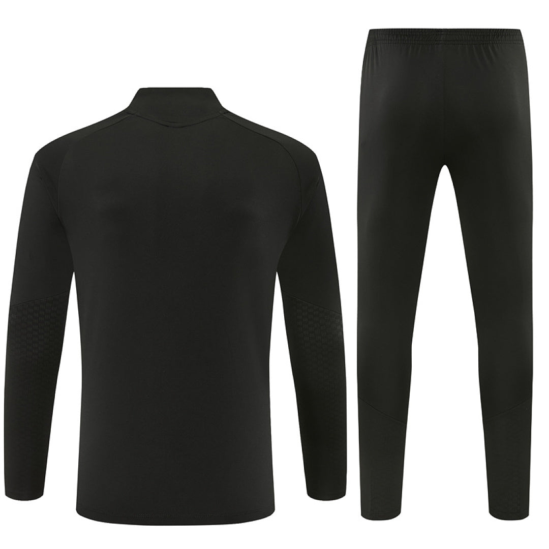 Manchester United blackout tracksuit 2026/27 back view black training top and joggers