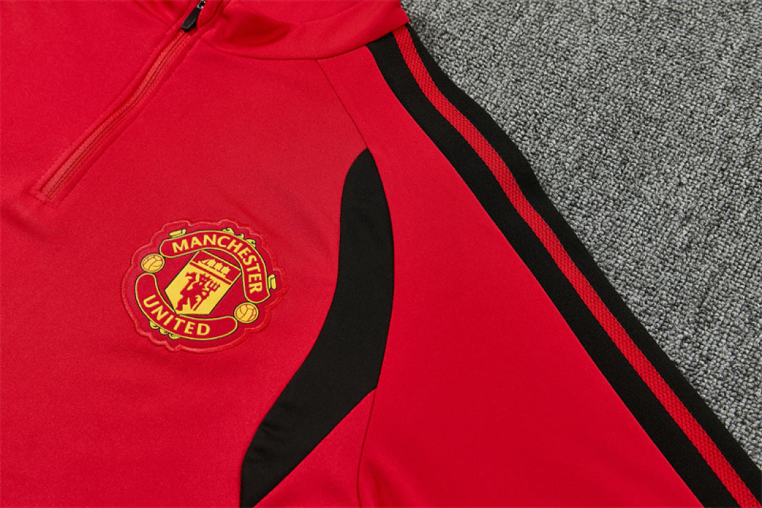 Manchester United Red Training Tracksuit 2027 - crest and sleeve detail