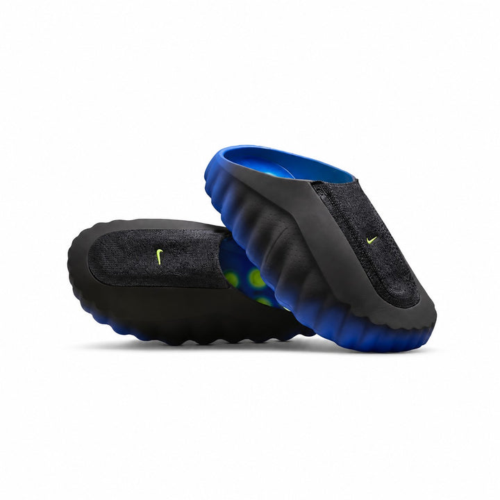 Nike Mind 001 Flyknit Slide Hyper Royal Black pair