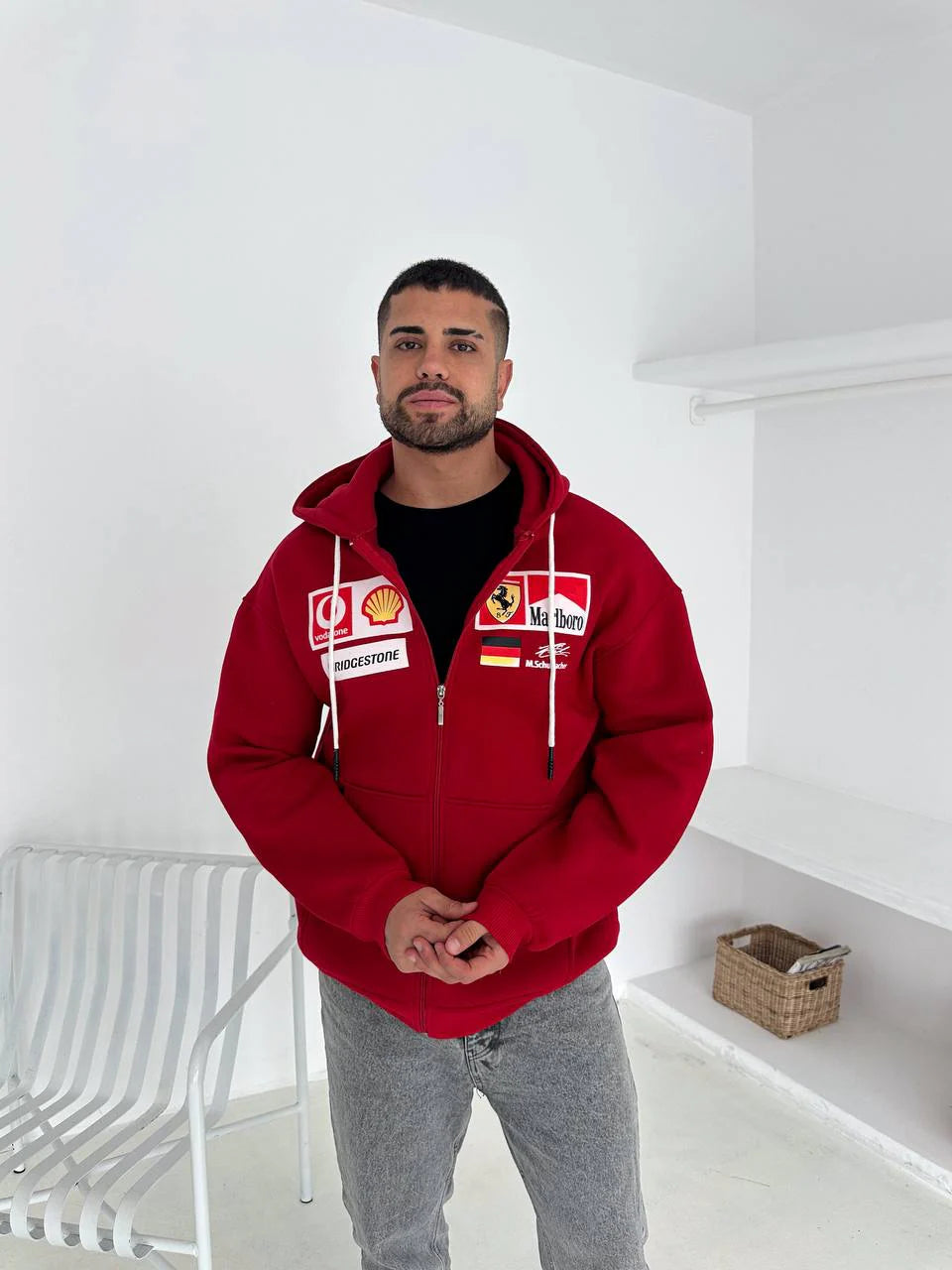 Racing Padded Oversized Hoodie – Premium F1 Inspired Streetwear
