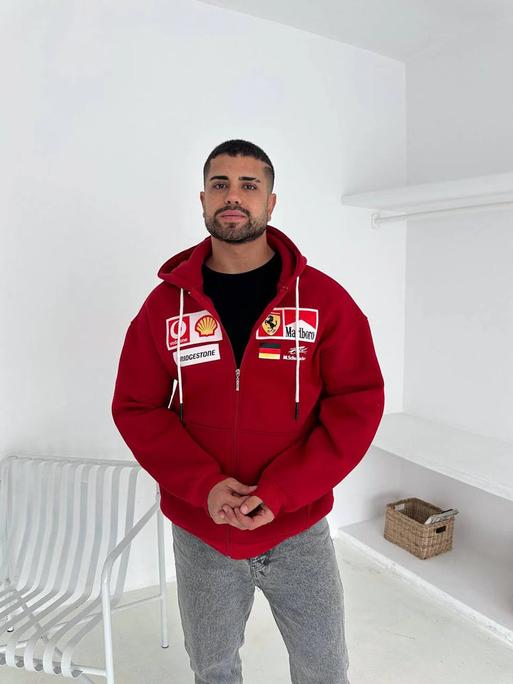 Racing Padded Oversized Hoodie – Premium F1 Inspired Streetwear