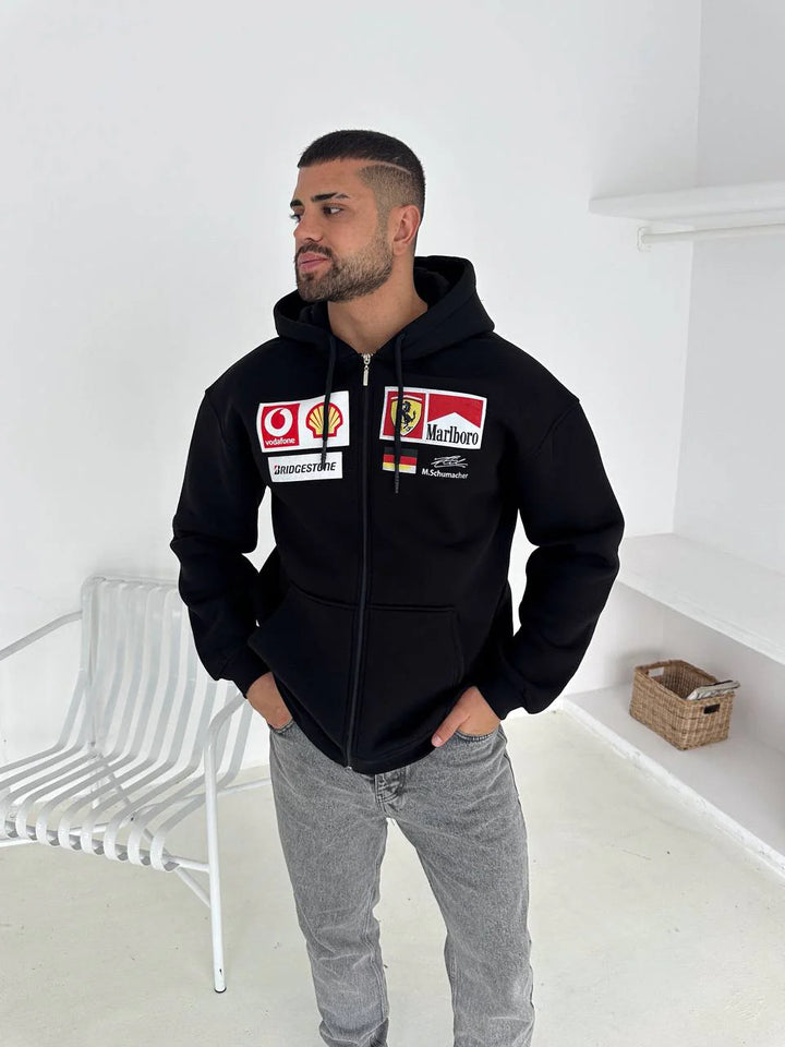 Racing Padded Oversized Hoodie – Premium F1 Inspired Streetwear