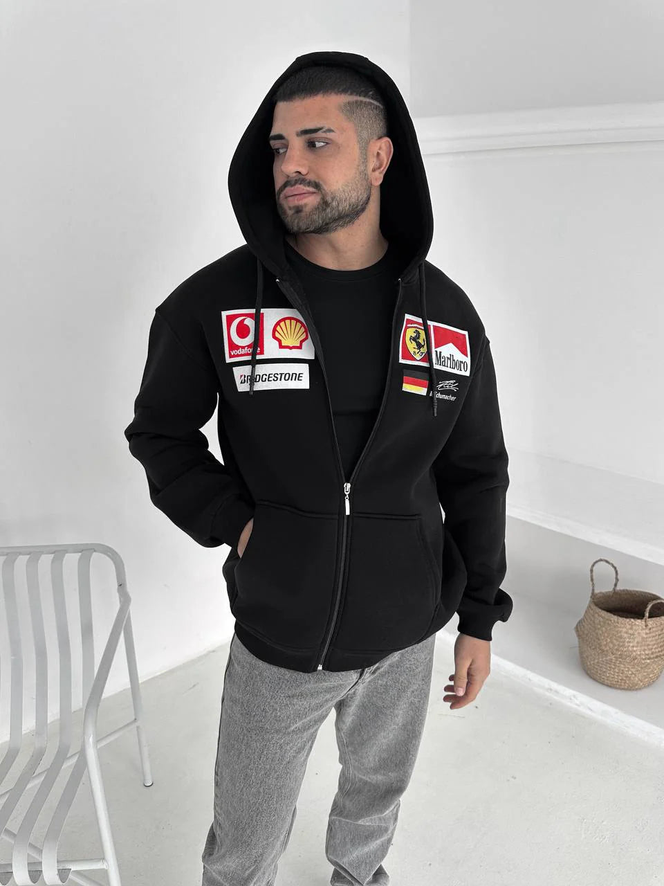 Racing Padded Oversized Hoodie – Premium F1 Inspired Streetwear