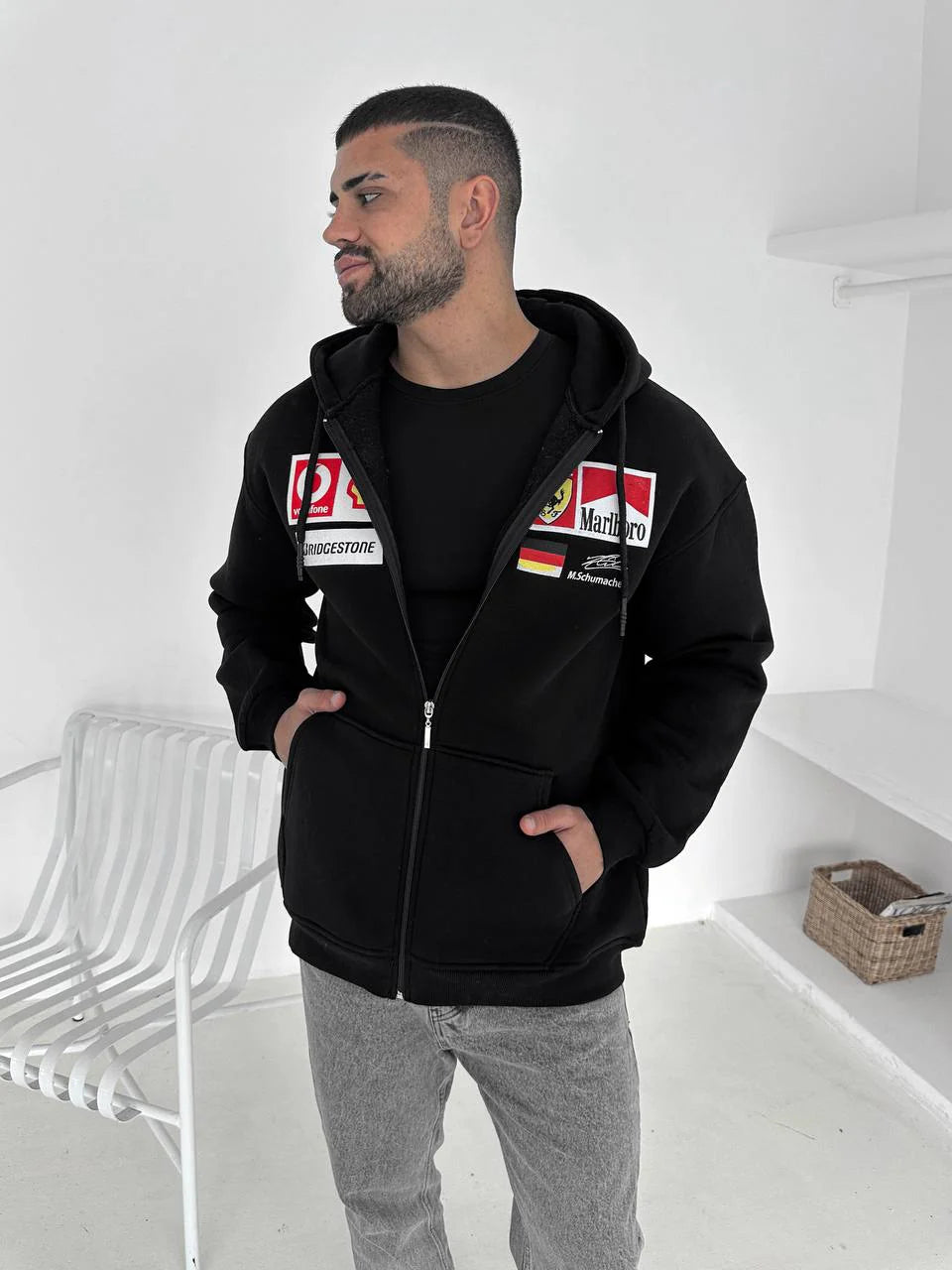 Racing Padded Oversized Hoodie – Premium F1 Inspired Streetwear