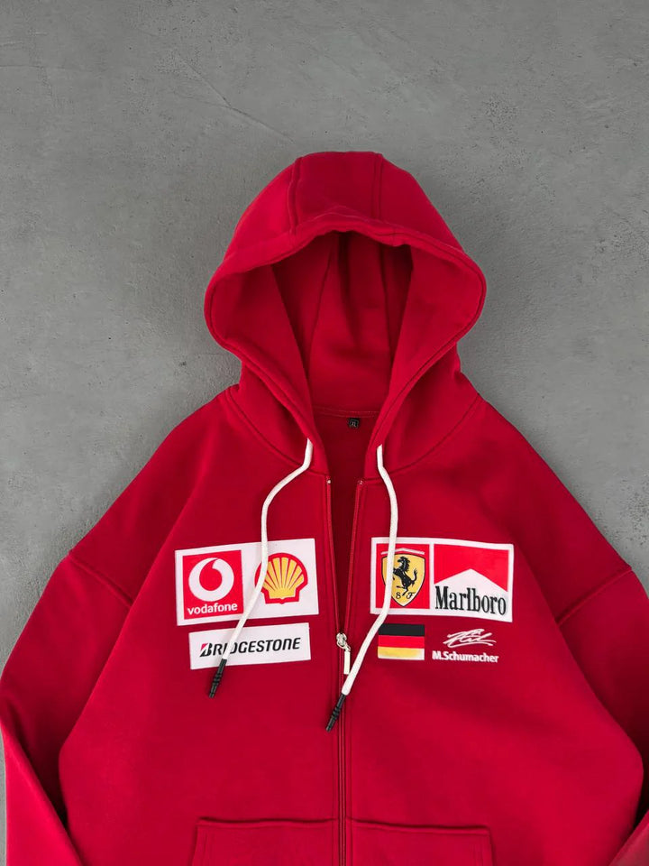 Racing Padded Oversized Hoodie – Premium F1 Inspired Streetwear