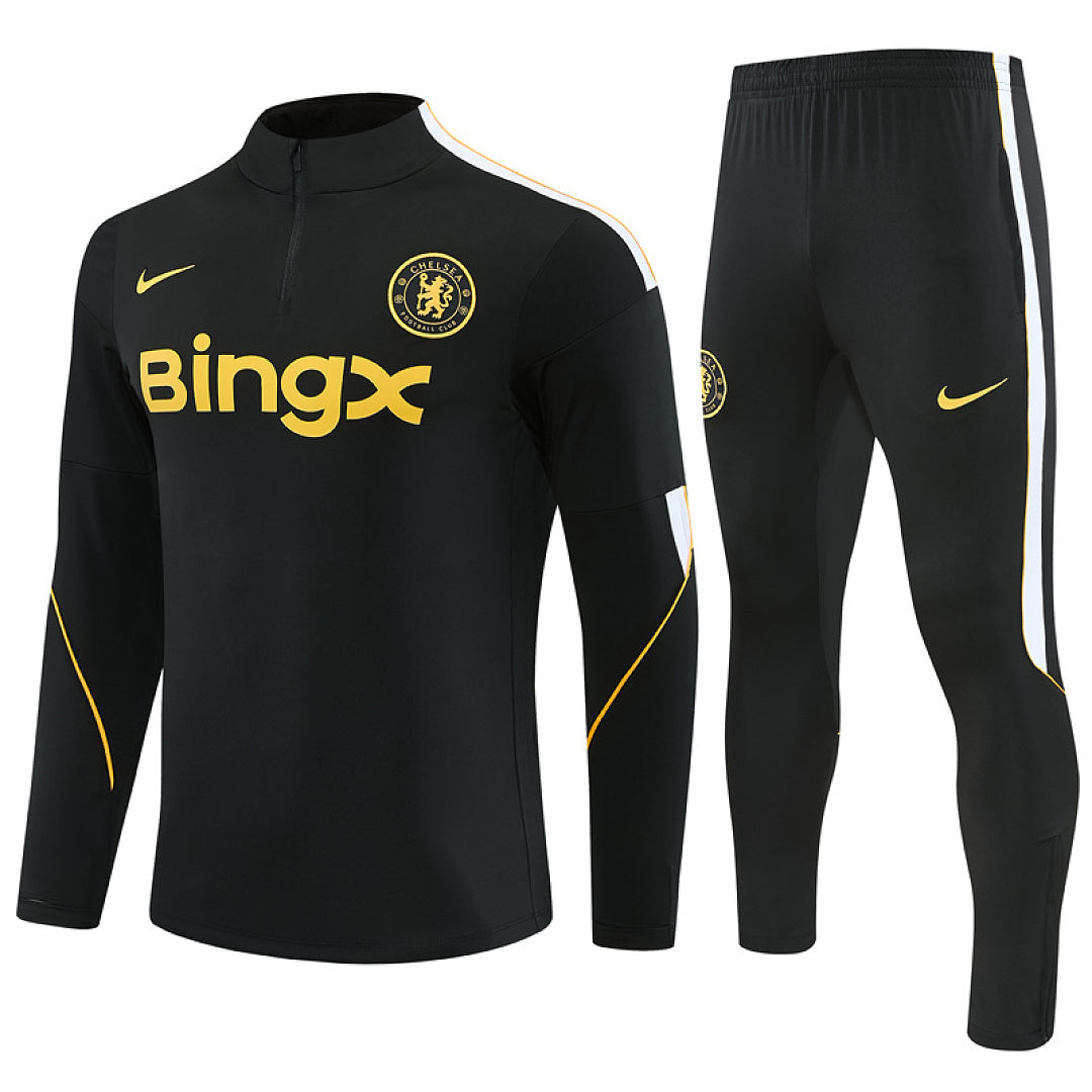 Chelsea Black Training Quarter-Zip Tracksuit 2026