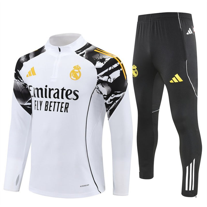 RM Marvel White &amp; Black Quarter-Zip Training Tracksuit Set
