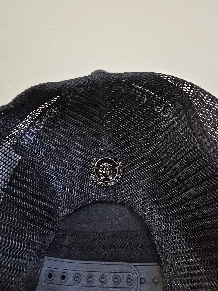 Luxury Black  Cap | 3D Metal Medusa Crest |