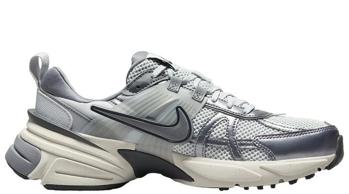 Nike V2K Run sneakers in platinum gray and silver