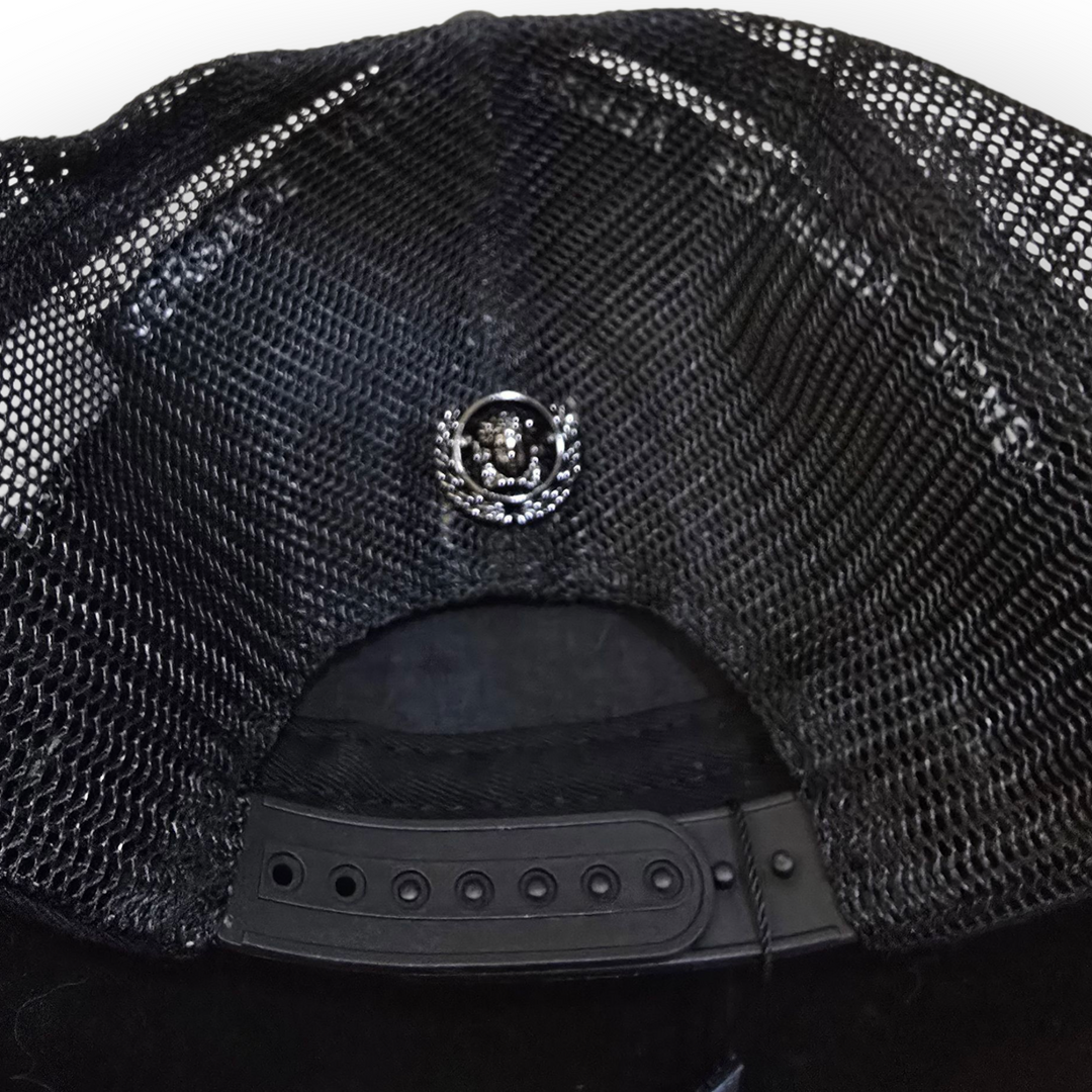 Luxury Black  Cap | 3D Metal Medusa Crest |