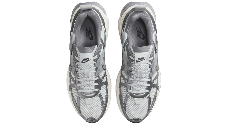 Nike V2K Run sneakers in platinum gray and silver