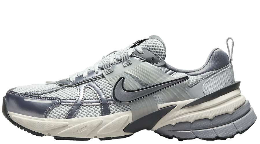 Nike V2K Run sneakers in platinum gray and silver