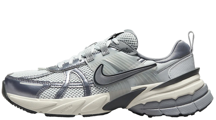 Nike V2K Run sneakers in platinum gray and silver
