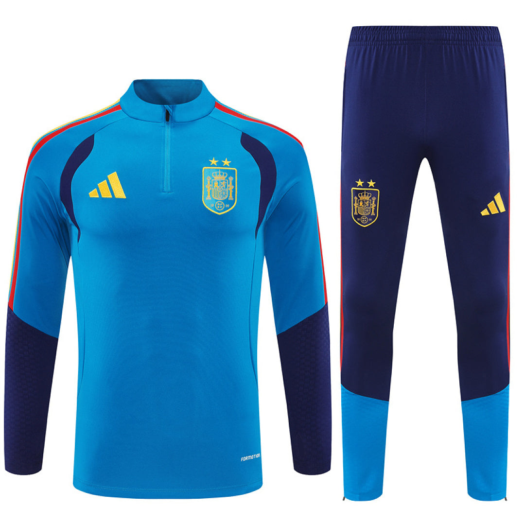 Spain Blue Training Tracksuit 2027 - quarter-zip top and navy track pants - front