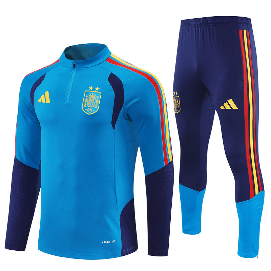 Spain Blue Training Tracksuit 2027 - flag stripe detail - front view