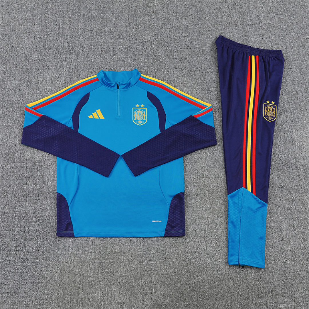 Spain Blue Training Tracksuit 2027 - flat lay