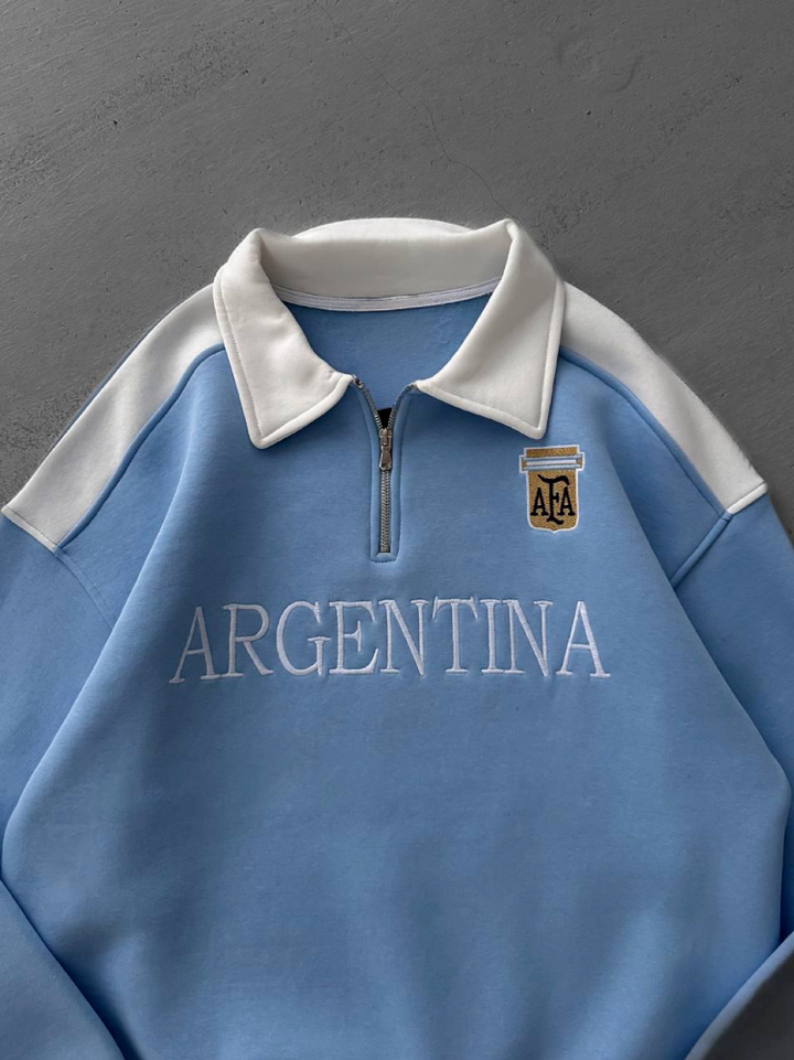 Argentina Half-Zip Oversized Sweatshirt – Premium Football Streetwear