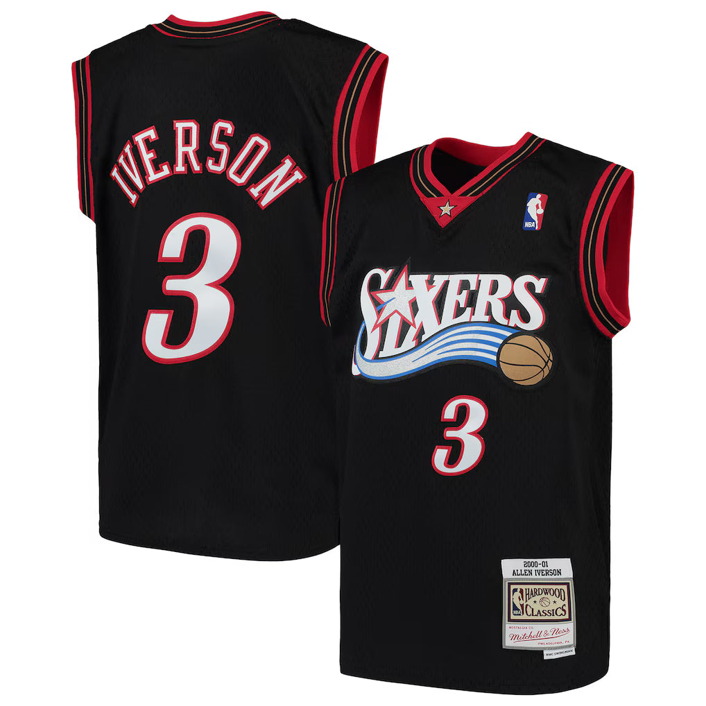 Mitchell and Ness NBA Philadelphia 76ers 2000-2001 Allen Iverson Swingman Jersey Black