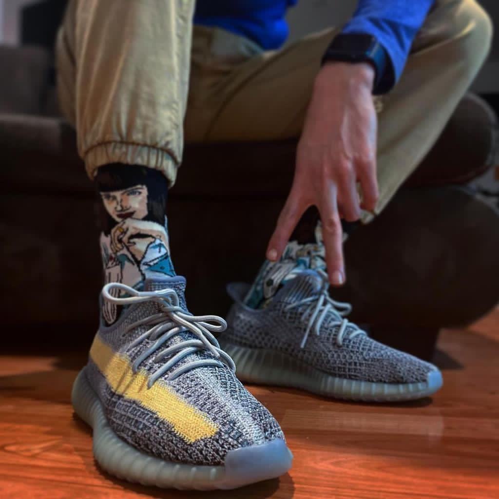 ييزي 350 v2 رمادي أزرق